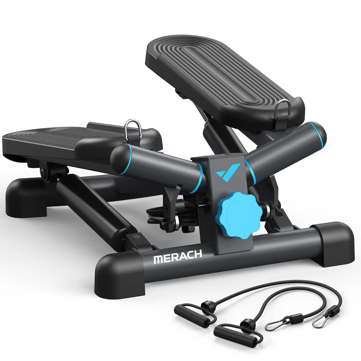 MERACH Mini Stepper for Exercise Twist Stair Stepper 330LBS Capacity Stepper with Resistance Band
