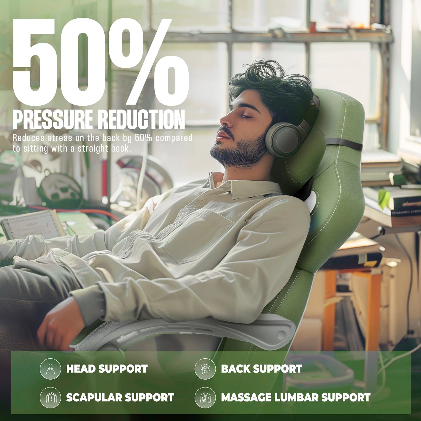 Dowinx Fabric Gaming Chair with Footrest