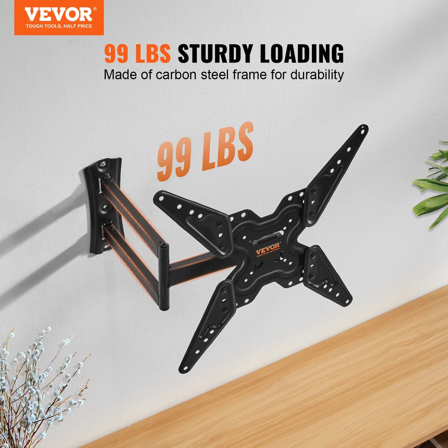 SucceBuy FullMotion TV Mount Fit for Most 26-55inch TVs Swivel Tilt Horizontal Adjustment TVWall Mount Bracket Articulating Arms