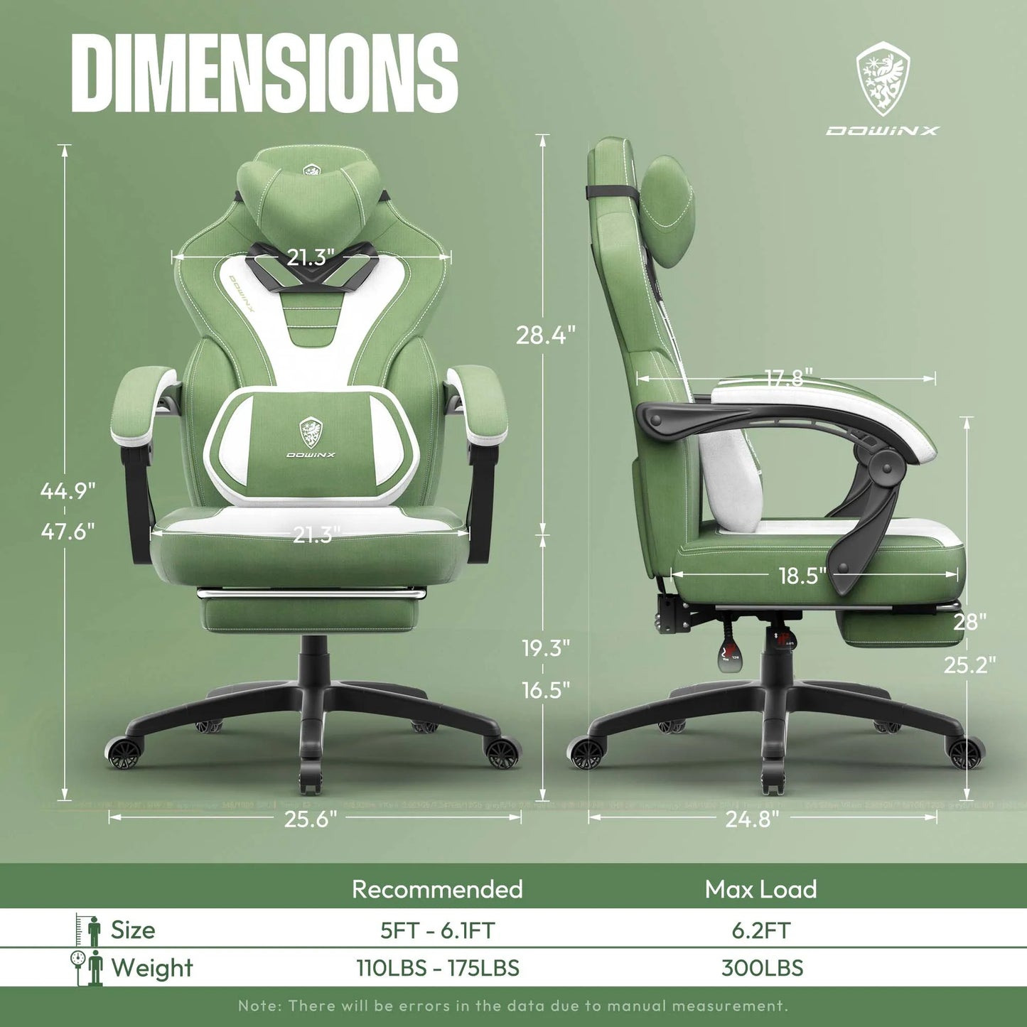 Dowinx Fabric Gaming Chair with Footrest