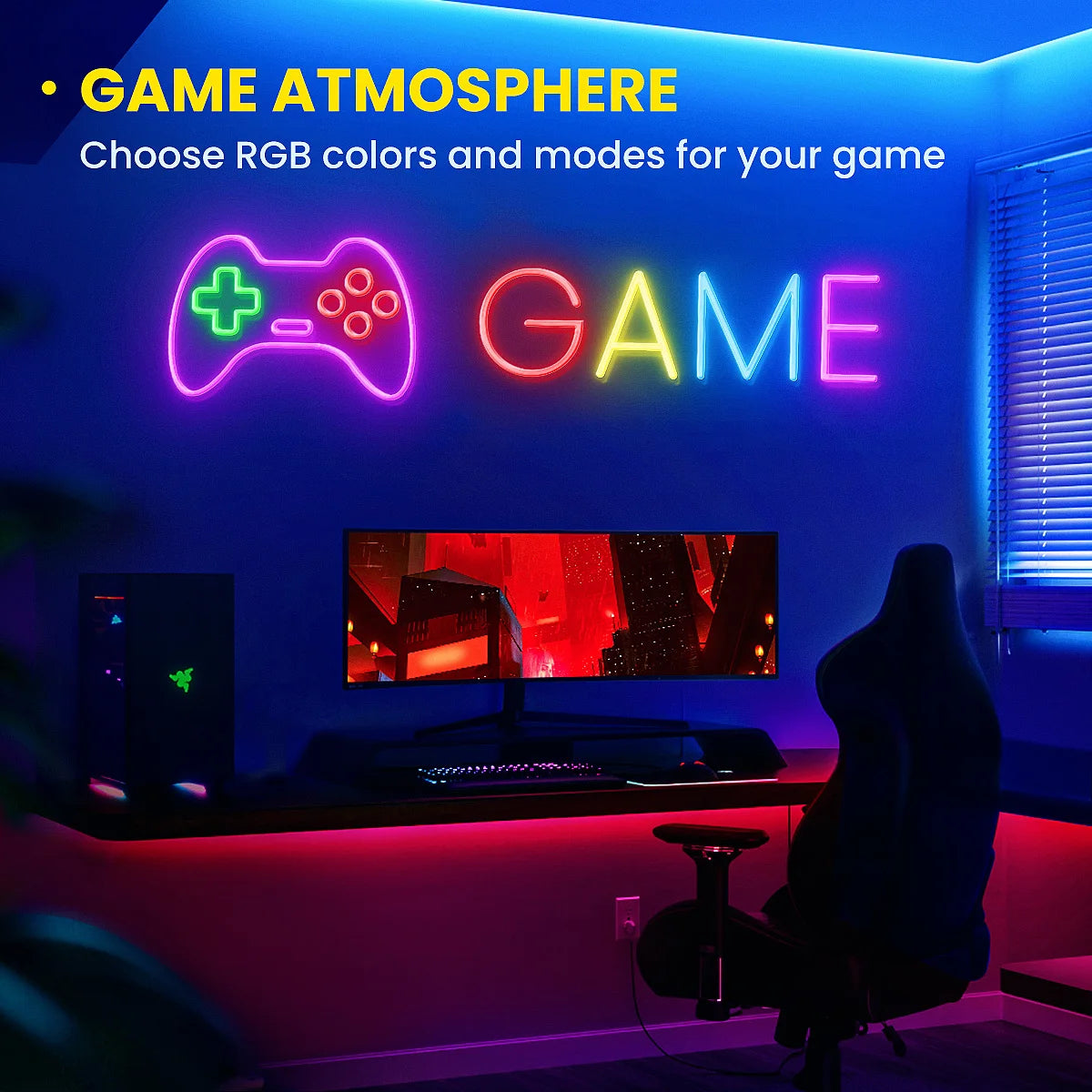 Neon LED Rope Lights,  LED Lights For Bedroom Flexible LED Light Strip With Remote And APP Control RGB Lighting Strip