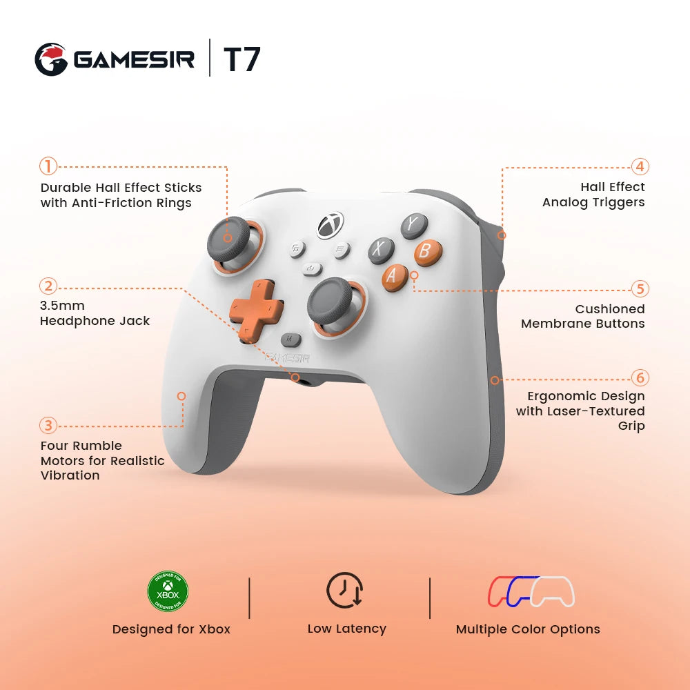 GameSir T7 Xbox Gaming Controller Wired Gamepad for Xbox Hall Effect Joystick Trigger