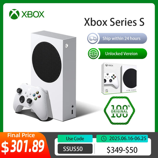 100% New Original Microsoft Xbox Series S 512G  Game Consoles w/Xbox Wireless Controller Console