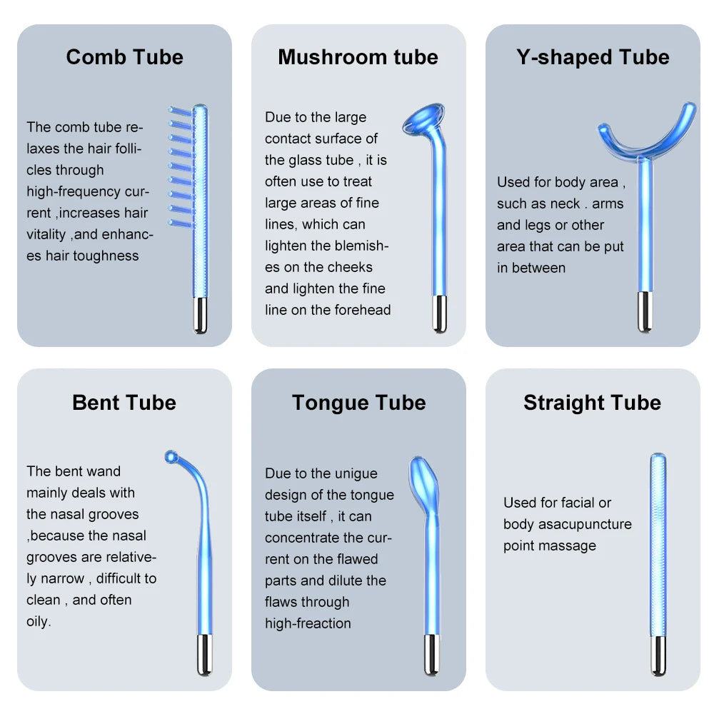 High Frequency Electrode Wand Glass Tube Electrotherapy Acne Spot Remover